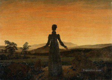 バロック Painting - フリードリッヒ・カスパー・ダヴィッド「日出ずる前の女」バロック宮廷画家アンソニー・ヴァン・ダイク